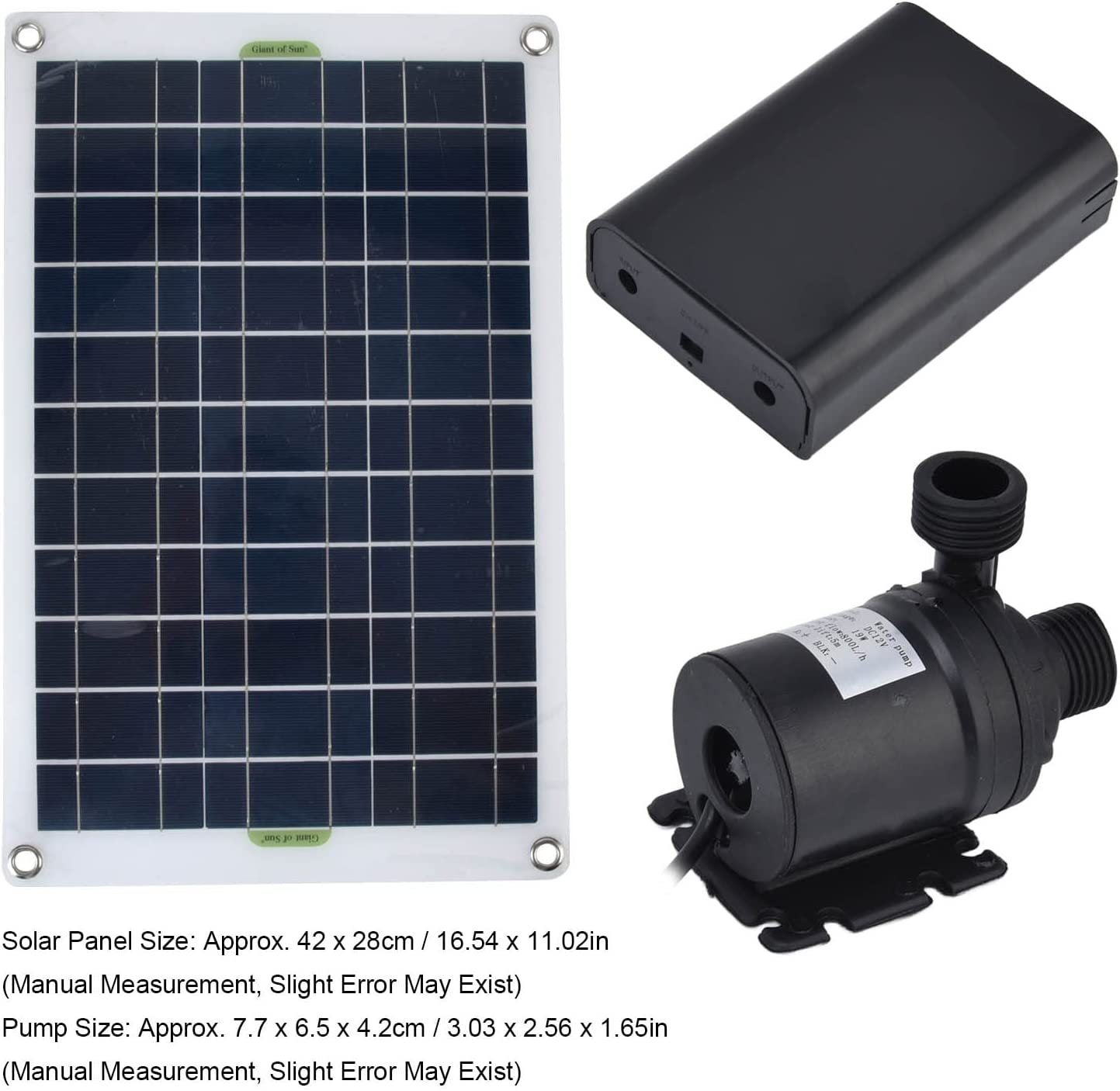 Pompe à eau solaire en silicium monocristallin 50 W, fonctionnement continu, faible bruit, sans balais CC, avec buse de 4 minutes - 7