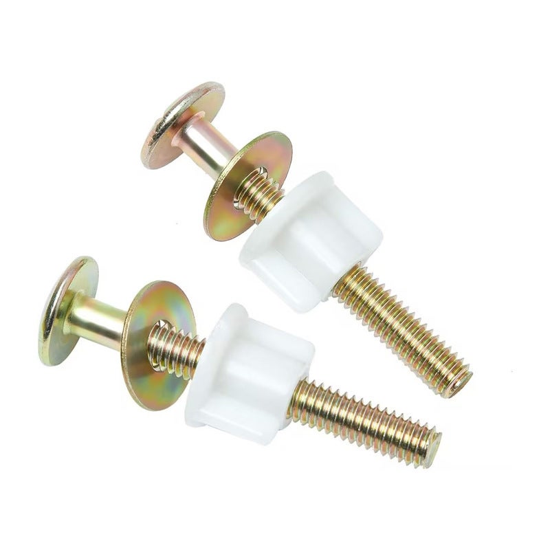 2 sztuki śrub mocujących deskę sedesową – stalowe śruby z metalowymi podkładkami, solidne mocowanie