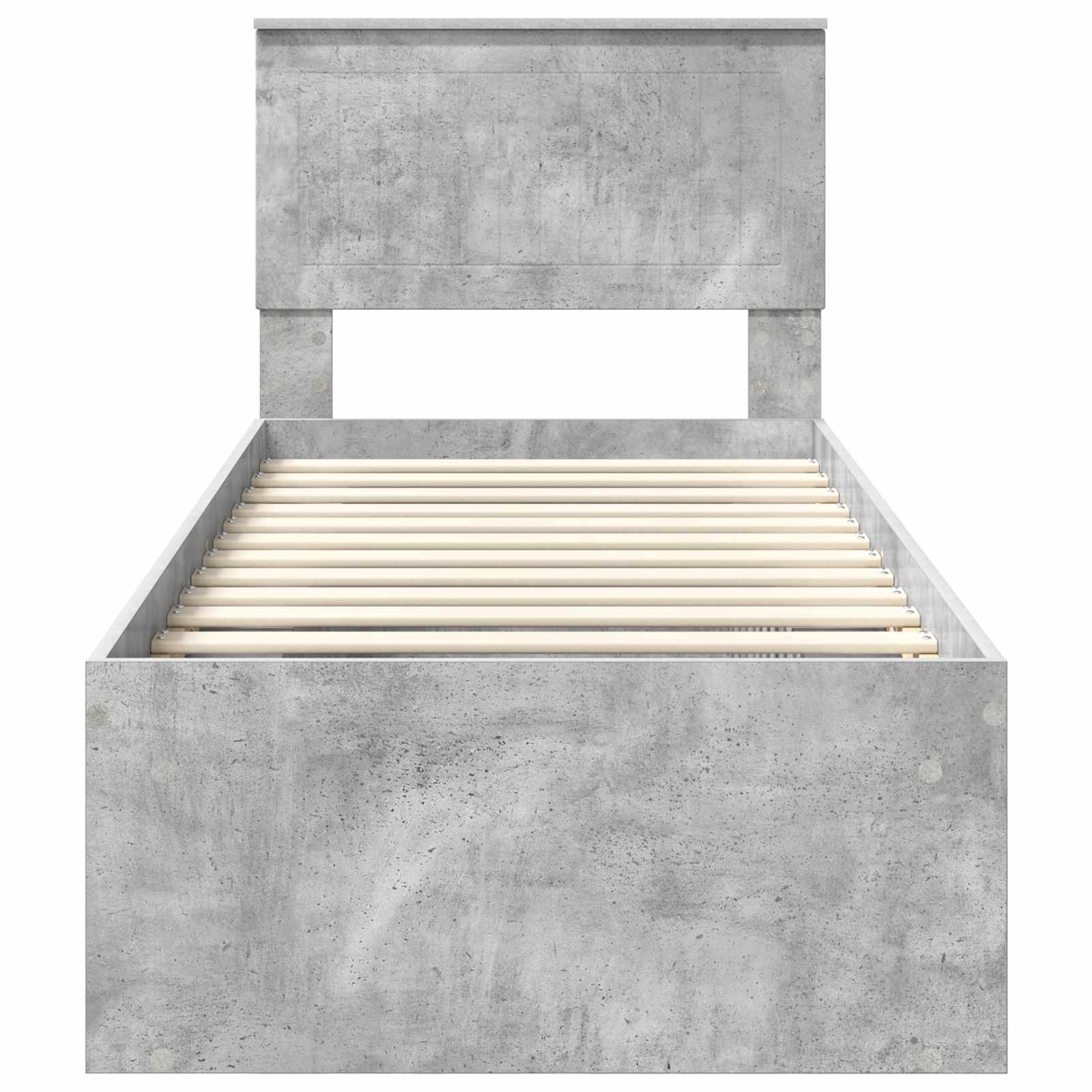 Cadre de lit avec tête de lit gris béton 75 x 190 cm pin massif - 7