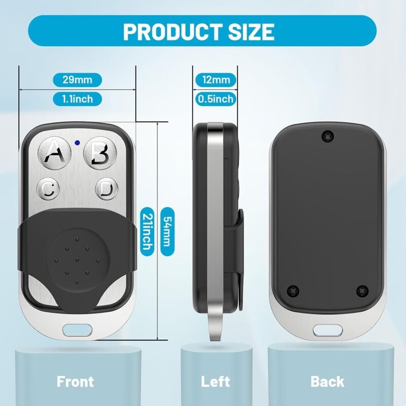 Telecomando Clone 433MHz SHOTAY – Universale Per Porte, Garage E Cancelli A 4 Canali - 2