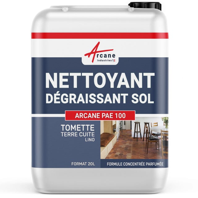 NETTOYANT DÉGRAISSANT SOL : Carrelage, Tomette, Lino et PVC - 20 L - ARCANE INDUSTRIES