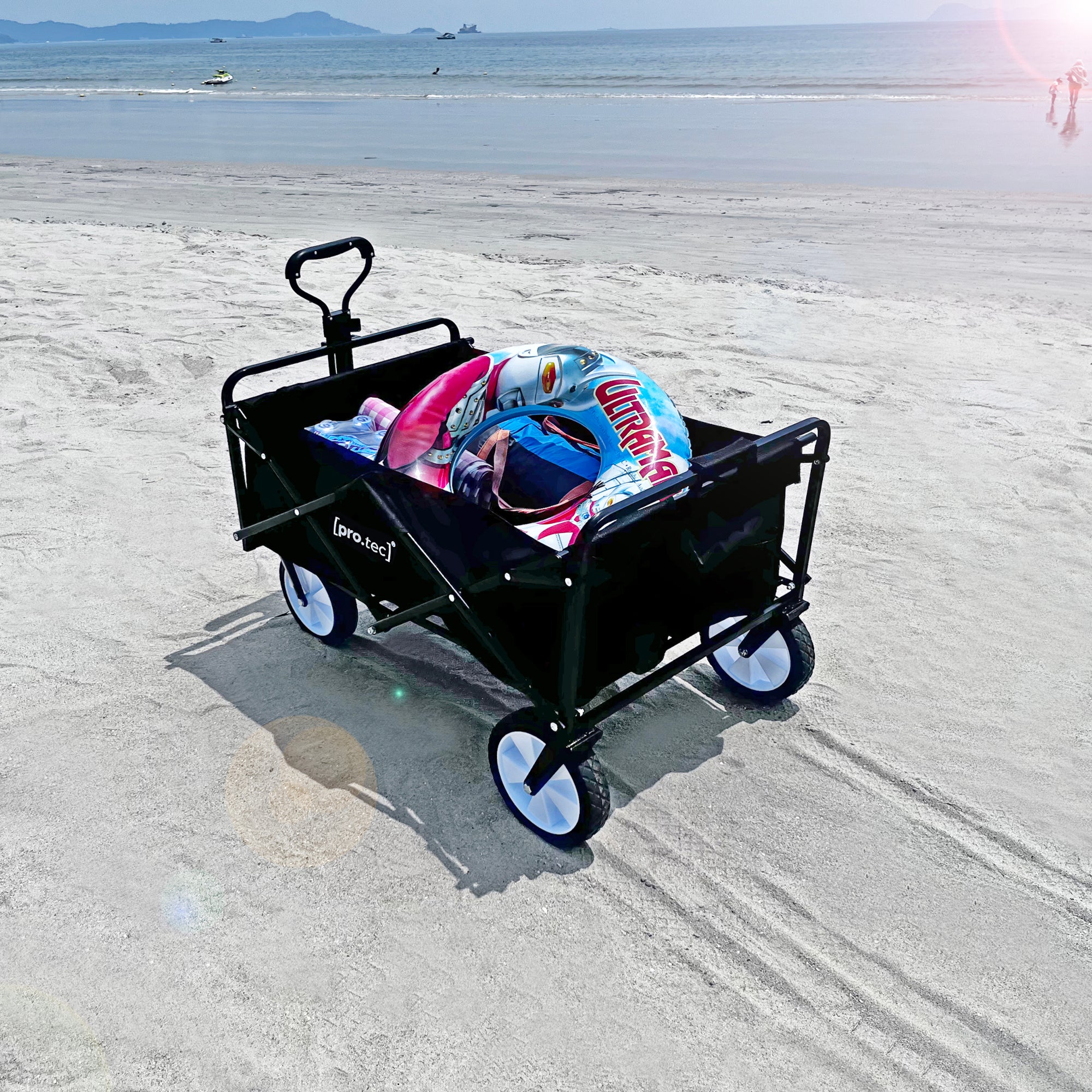 Chariot de jardin Stenlille pliable capacité de charge 80 kg noir pro.tec - 3