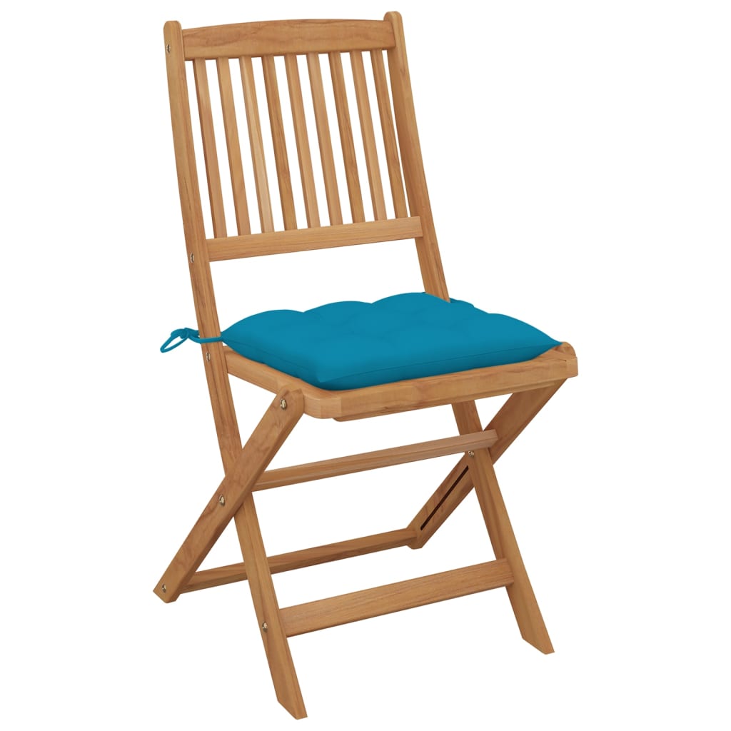 Chaises pliables de jardin 8 pcs avec coussins Bois d'acacia 23 - 3