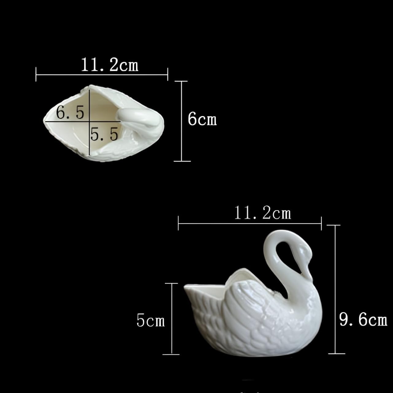 Pot de fleurs cygne en céramique, mini pot de fleurs cygne, pot pour plantes succulentes, pour intérieur, maison, bureau, jardin, blanc - 3