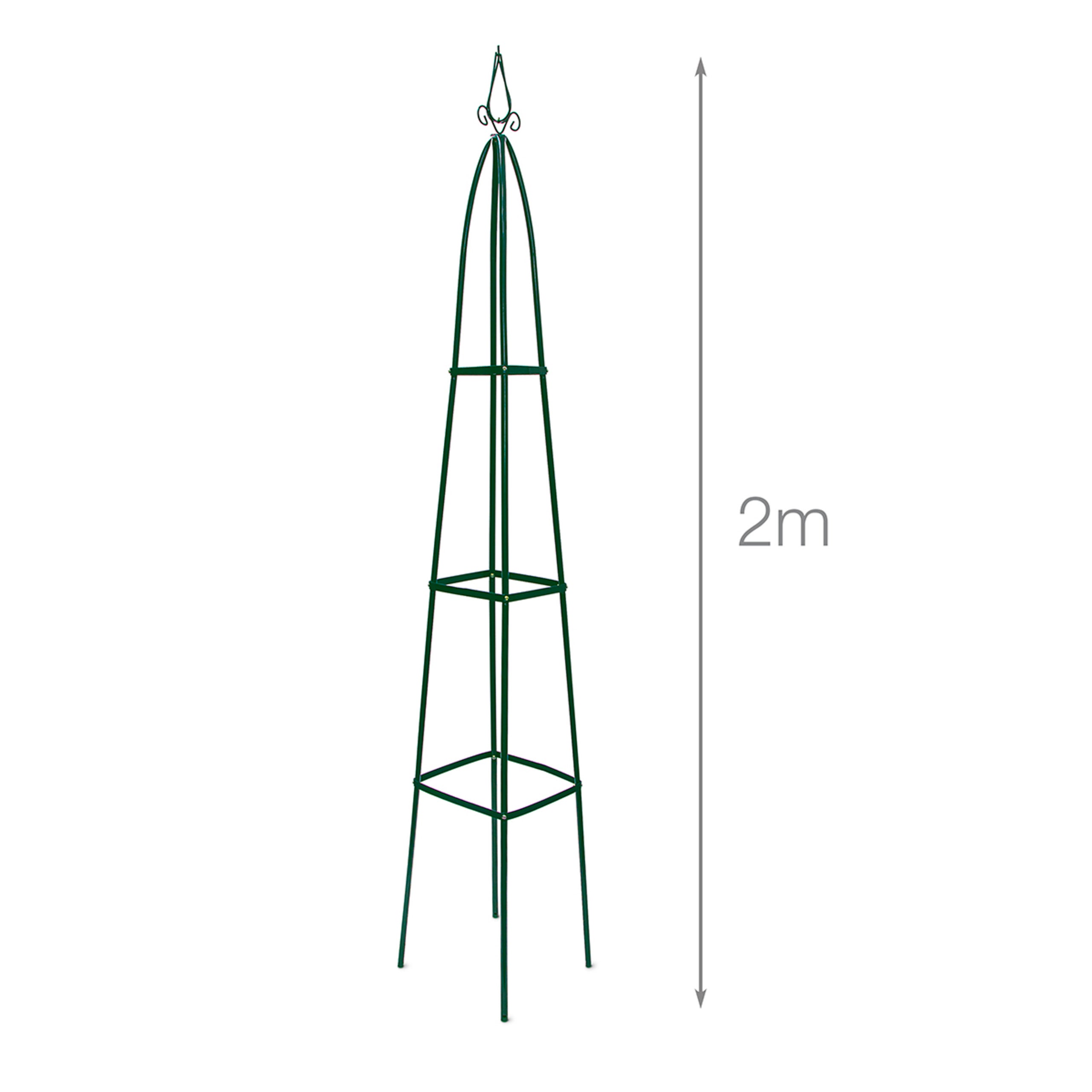 Obélisques de jardin métalliques pointus, lot de 2, 192 x 35 x 35 cm, tuteurs verts sur pied pour rosiers et plantes grimpantes, Relaxdays - 4