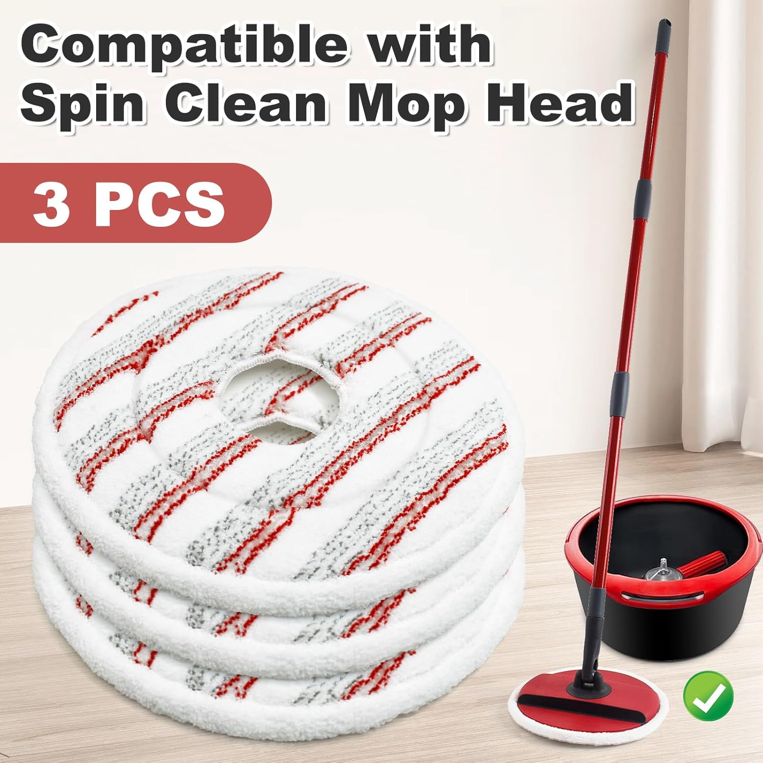 Opakowanie 3 sztuk wymiennych głowic mopa do mopa Vileda Spin & Clean - 4