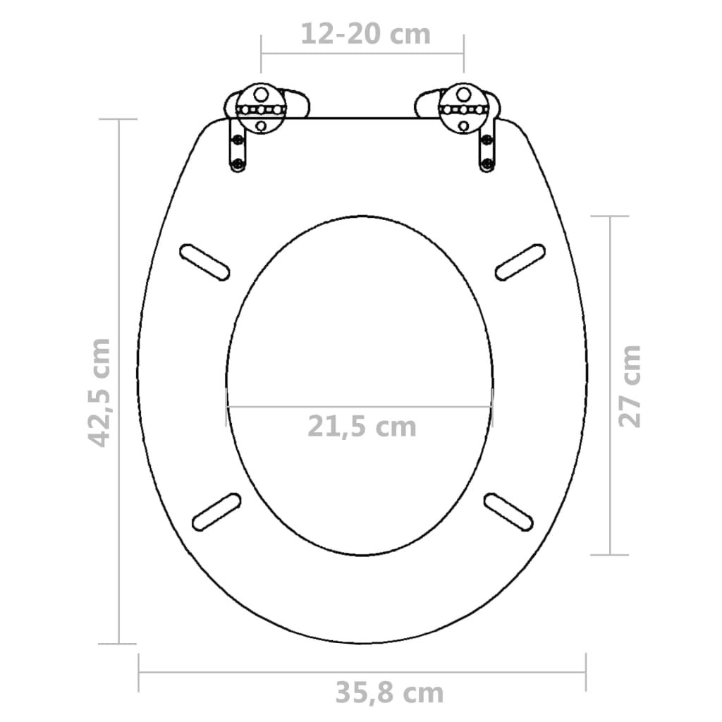Siège de toilette en MDF à fermeture en douceur, noir - 9