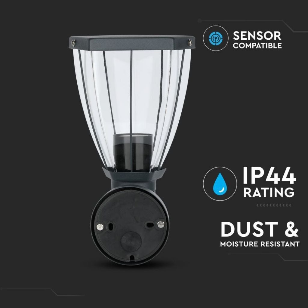 Aplica de perete exterior V-TAC VT-835, 1x60W, E27, metal negru, IP44 ...