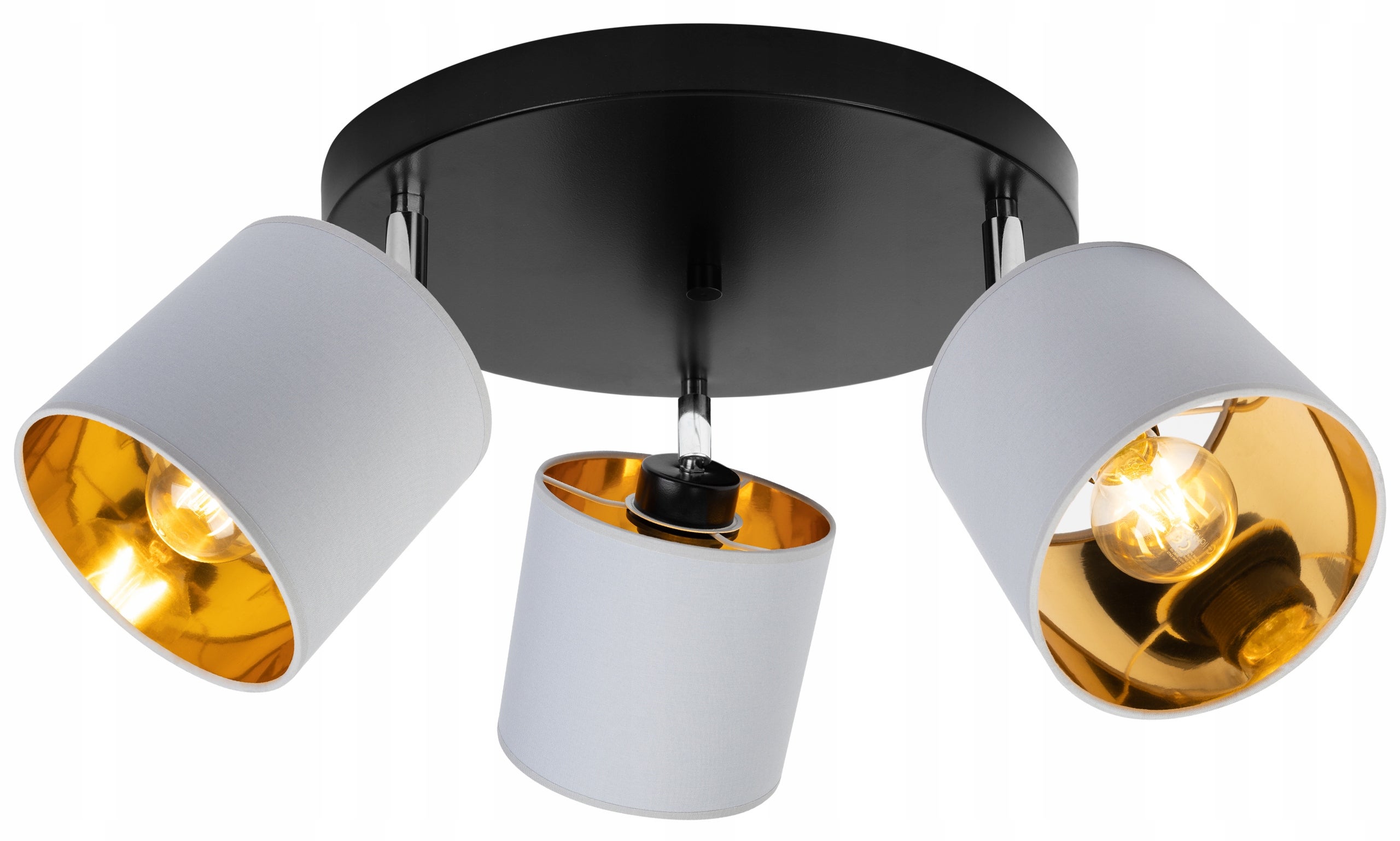 Lampa sufitowa wisząca LED modern 3xE27 klosz owalny złoty/biały Light Home LH
