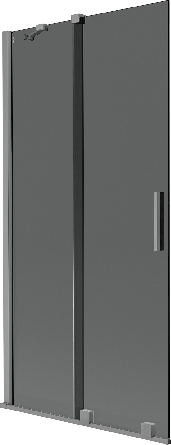 Mexen Velar parawan nawannowy 2-skrzydłowy rozsuwany 90 x 150 cm, grafit, gun metal - 896-090-000-41-95