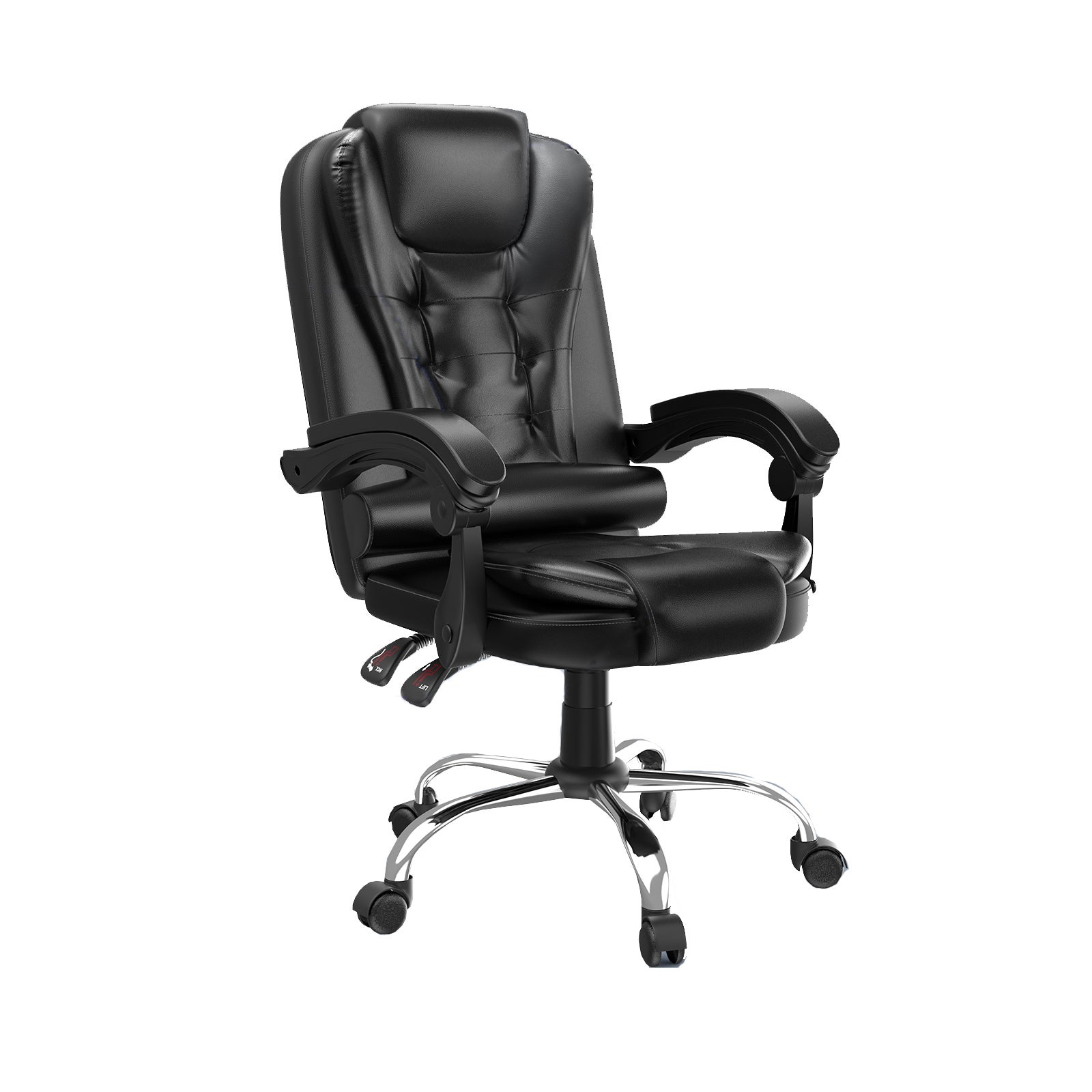 Fotel biurowy, RATTANTREE ergonomiczny fotel biurowy z podłokietnikami, oparciem i regulowaną wysokością, obrotowy 360°, czarny