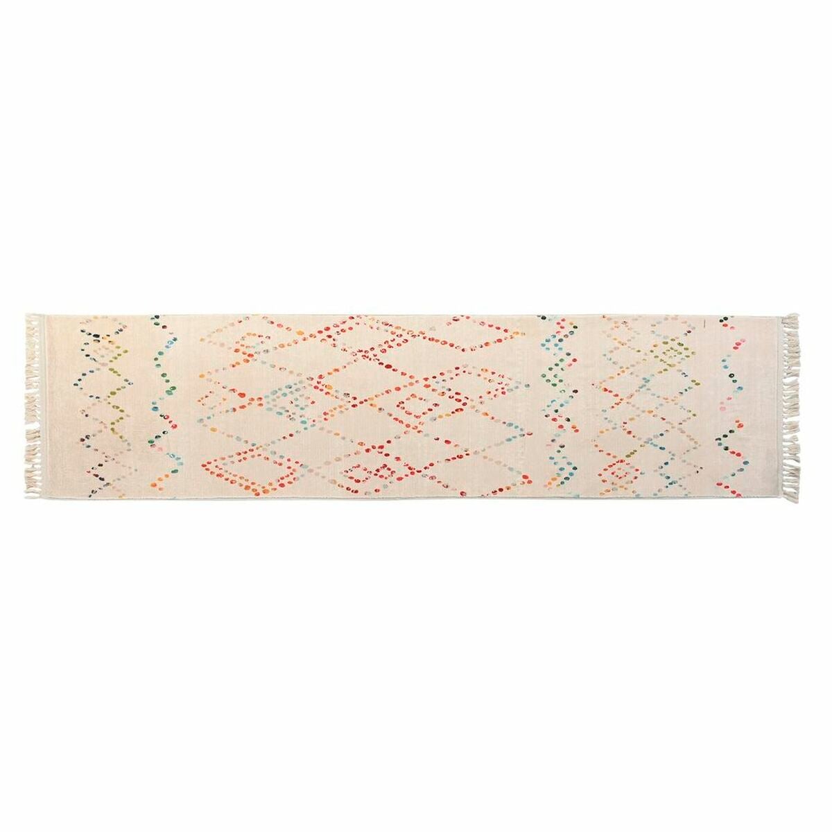Alfombra dkd home decor 60 x 240 x 0,7 cm poliéster multicolor rombos