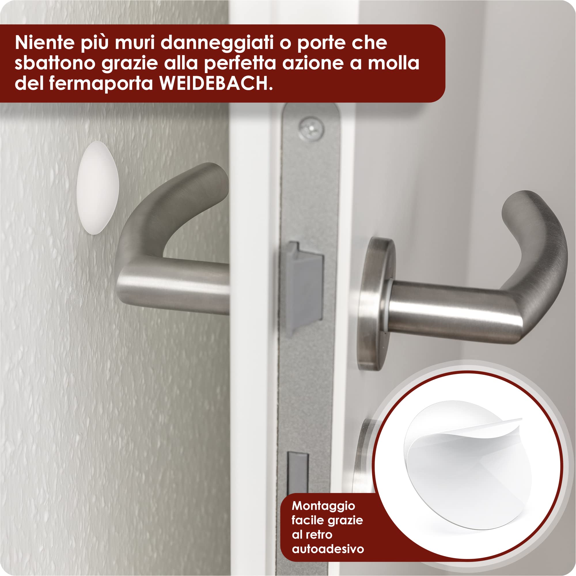 Basic Outline Paracolpi Da Maniglia Porta - Set Di 5 Cuscinetti Trasparenti Salvamaniglia In Gomma Paracolpi Porte Finestre Salva Parete 18 14mm Confezione Da 5