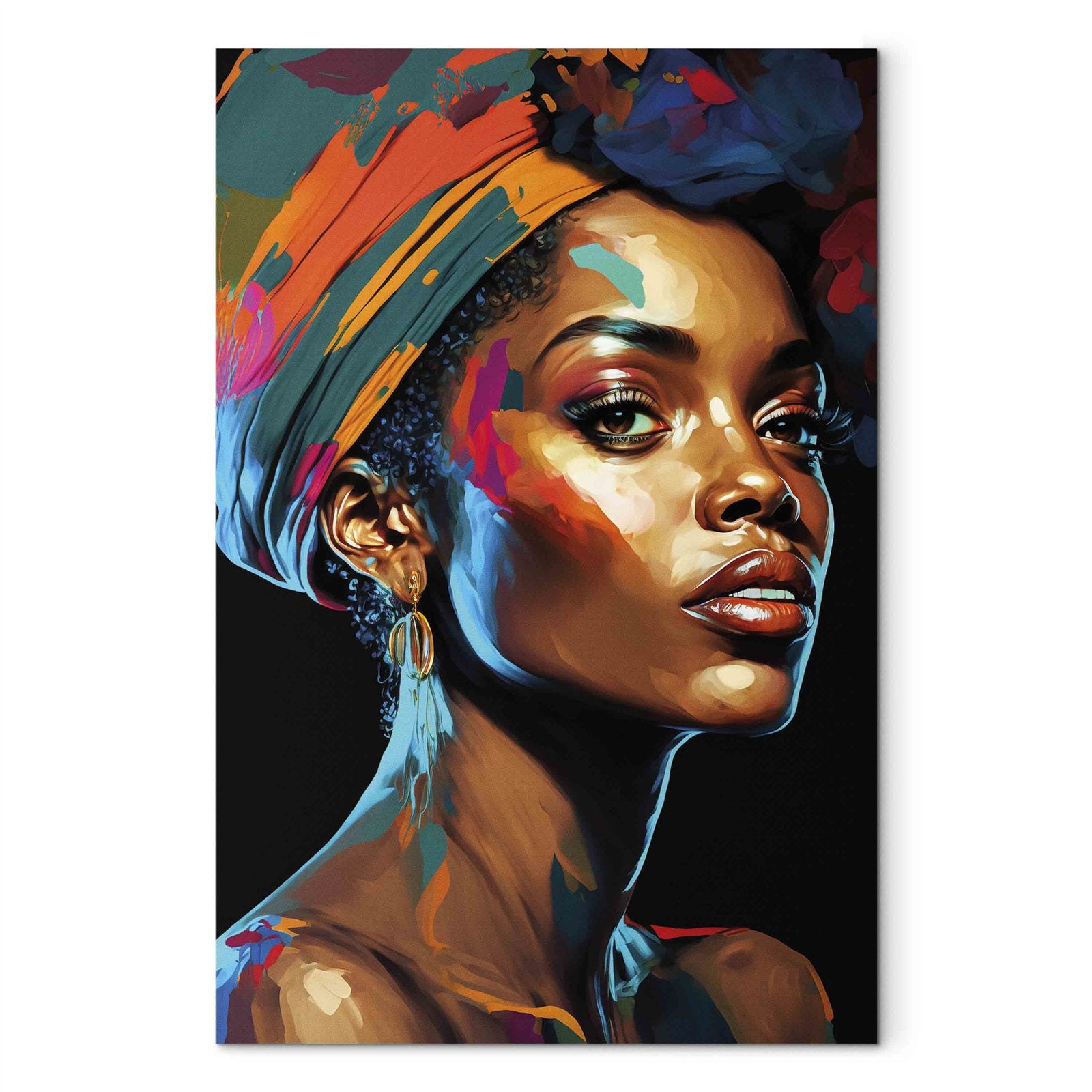 Portrait F minin En Couleurs Vives Sur Toile D co 80 X 120 Cm Leroy 