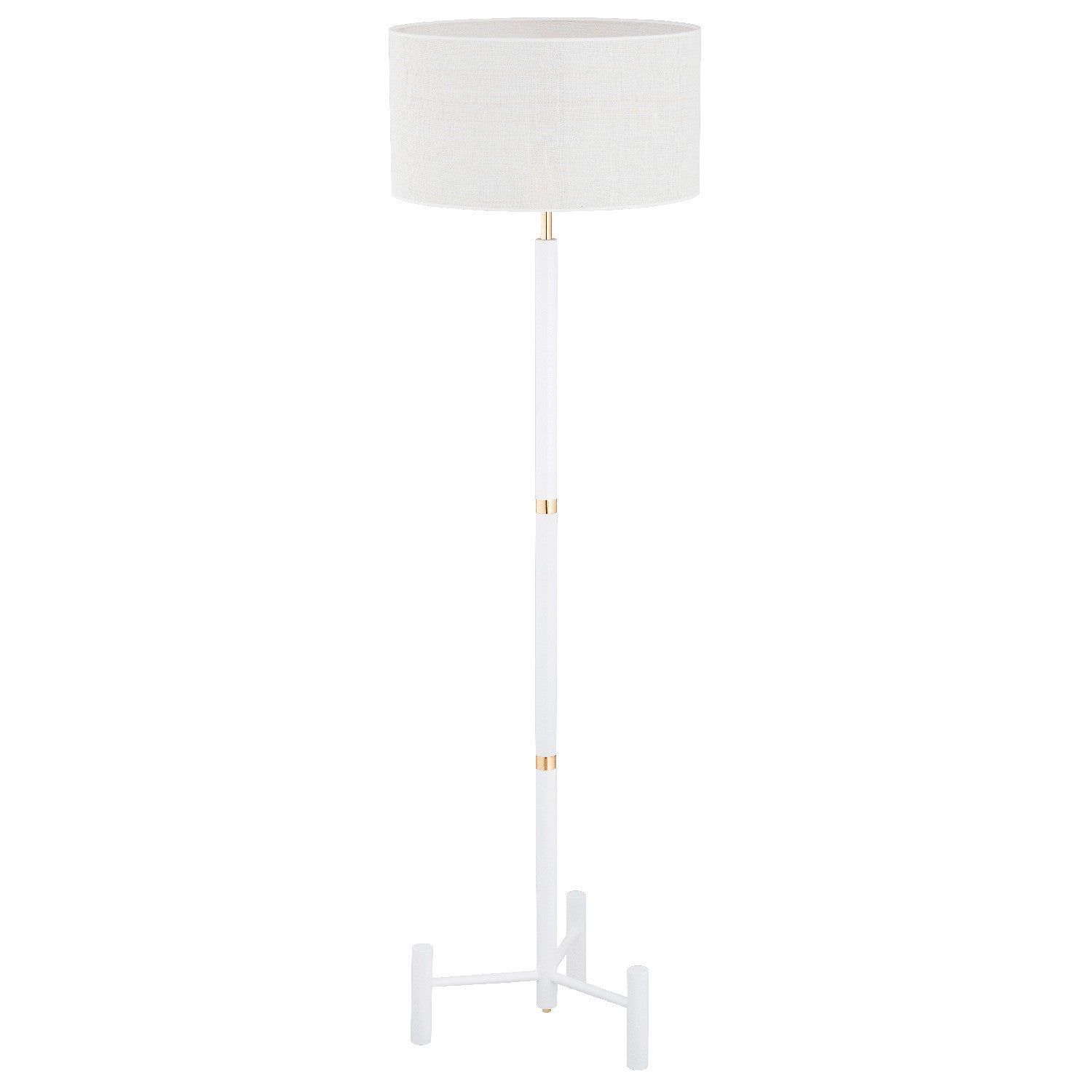 Lampa podłogowa stojąca Supra biało-złota 1xE27x15W wym: 155 x 45 x 45 cm metal Alfa