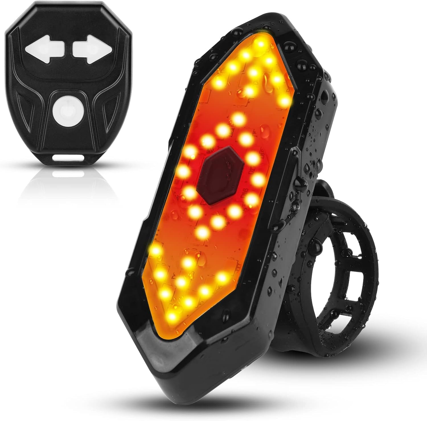 Luocute Feu Arrière Vélo Rechargeable USB Avec Télécommande – Clignotants Et Détection De Freinage