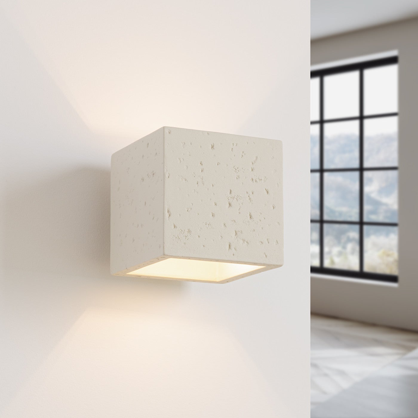 Kinkiet ścienny betonowy QUAD beżowy 1xG9x15W beton architektoniczny wym:10x10x12cm IP20 Sollux Lighting - 3
