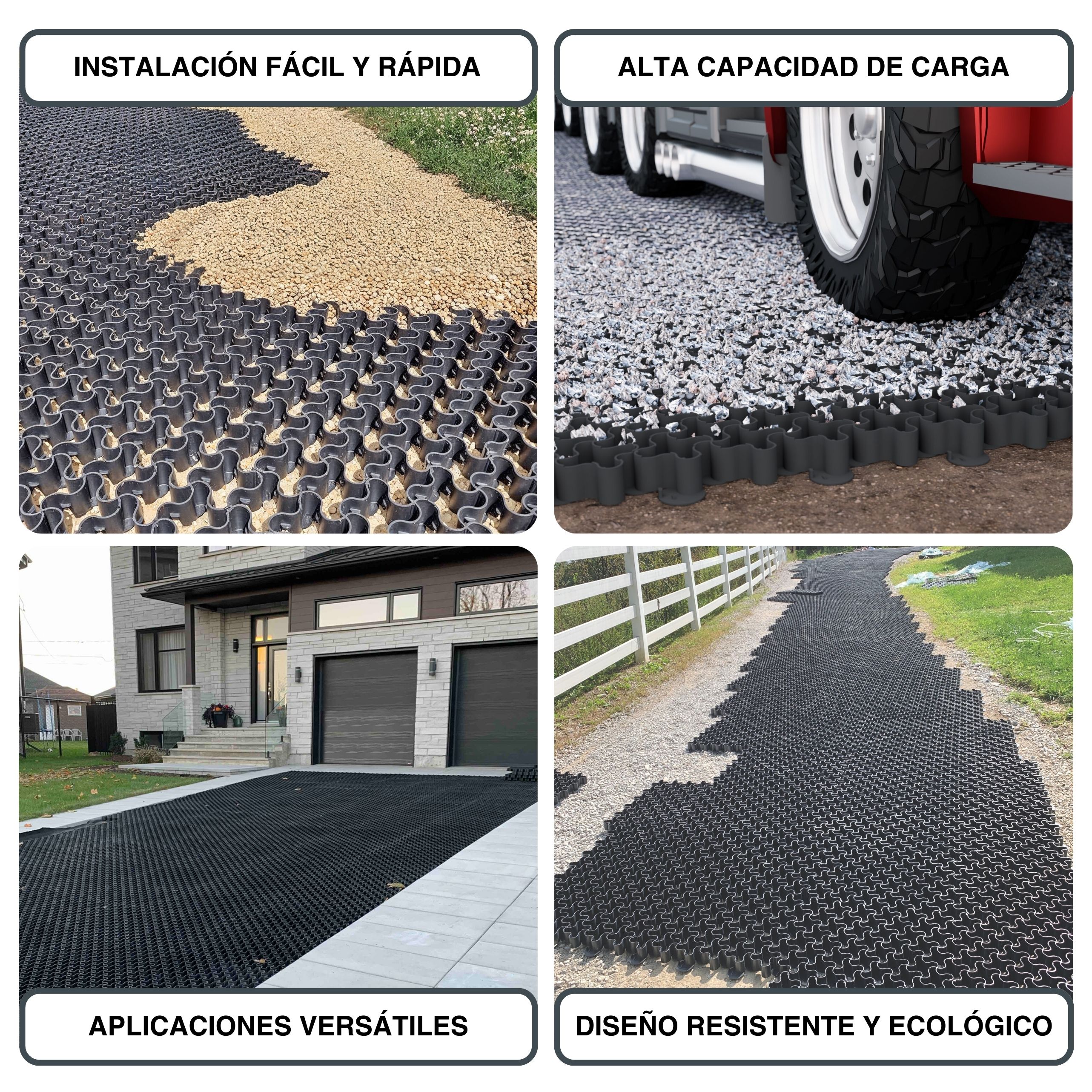 Placa estabilizadora EasyPave negra 58x40x5 cm pack 12 (2,95 m²) - 4