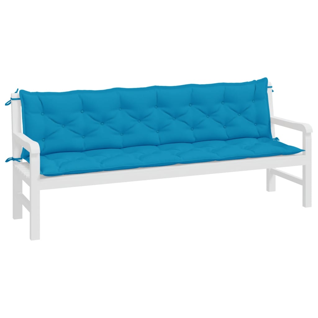 Coussins de banc de jardin lot de 2 bleu clair tissu Oxford - 3