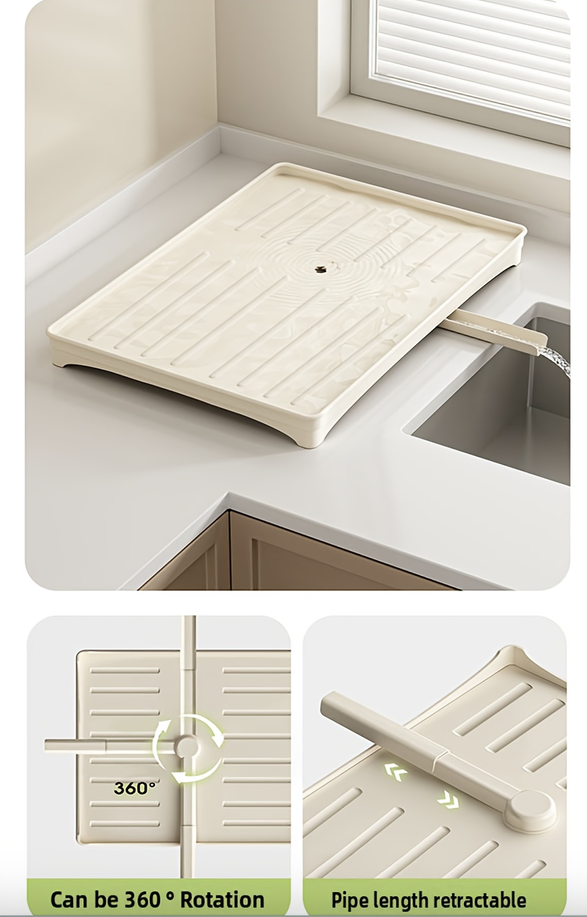 Escurridor de platos grande,escurridor platos multifuncional a prueba de óxido,con escurridor,escurridor de platos de encimera,Color acero inoxidable - 6