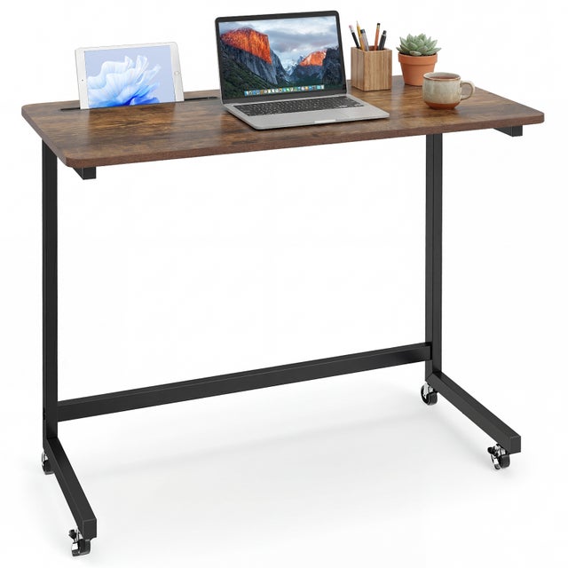 Table de Lit à roulettes, Plateau Alimentaire, Bureau d'Ordinateur Portable Réglable en Hauteur 73,5-102,5 cm, pour Lit Simple/Double, Maison, Hôpital | Leroy Merlin