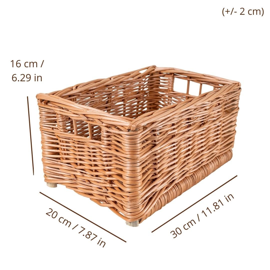 Creative Home Panier de Rangement en Osier | 30x20x16cm | Boite Rangement Osier | Panier Osier Rangement Salle de Bain | Corbeille | Paniere Maison - 5
