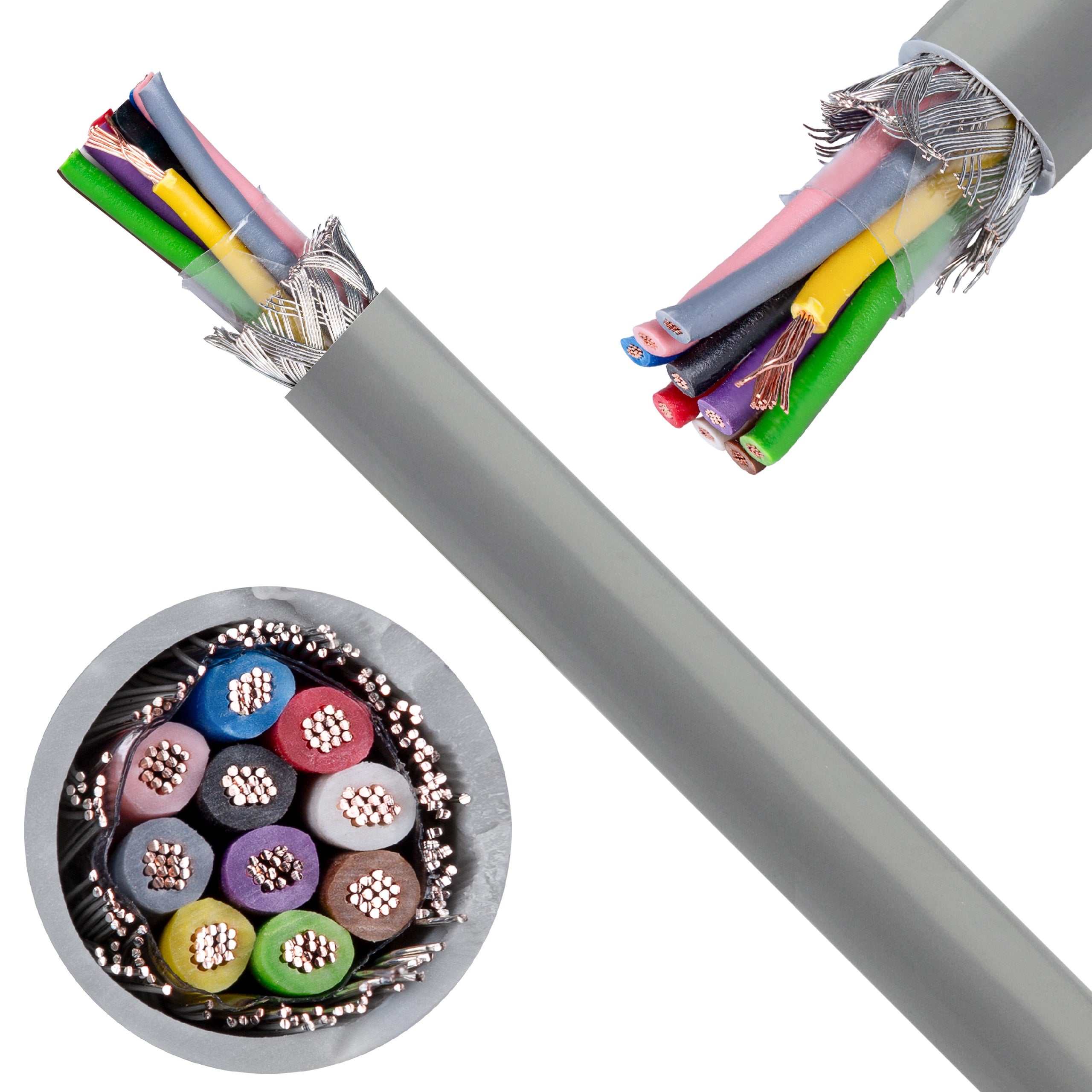 Kabel sterowniczy TECHNOTRONIK LIYCY 10x0,25mm2 szary 300/300V ekranowany olejoodporny linka Technokabel 100m