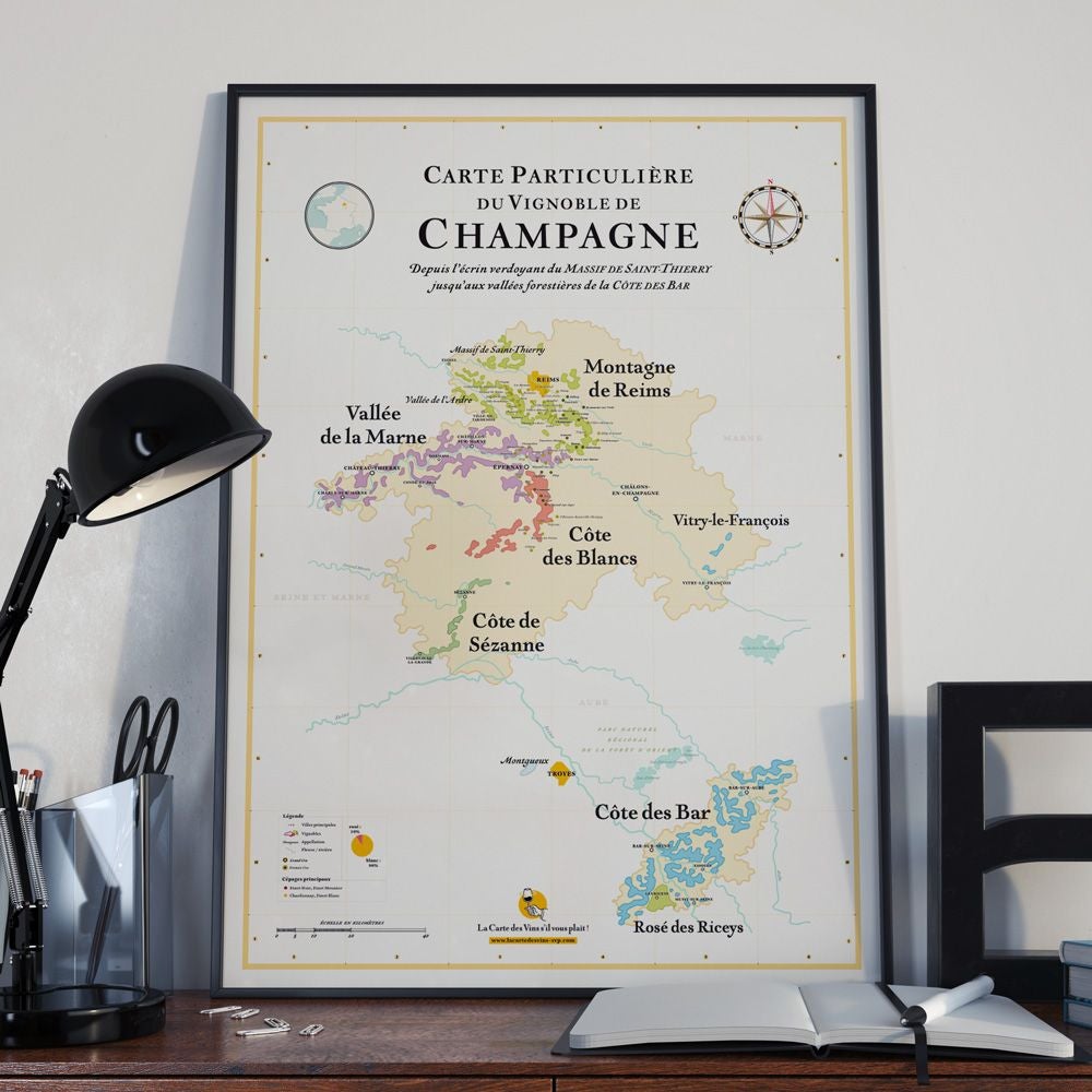Affiche 50x70 cm - La Carte des Vins de Champagne - LA CARTE DES VINS SVP - 2