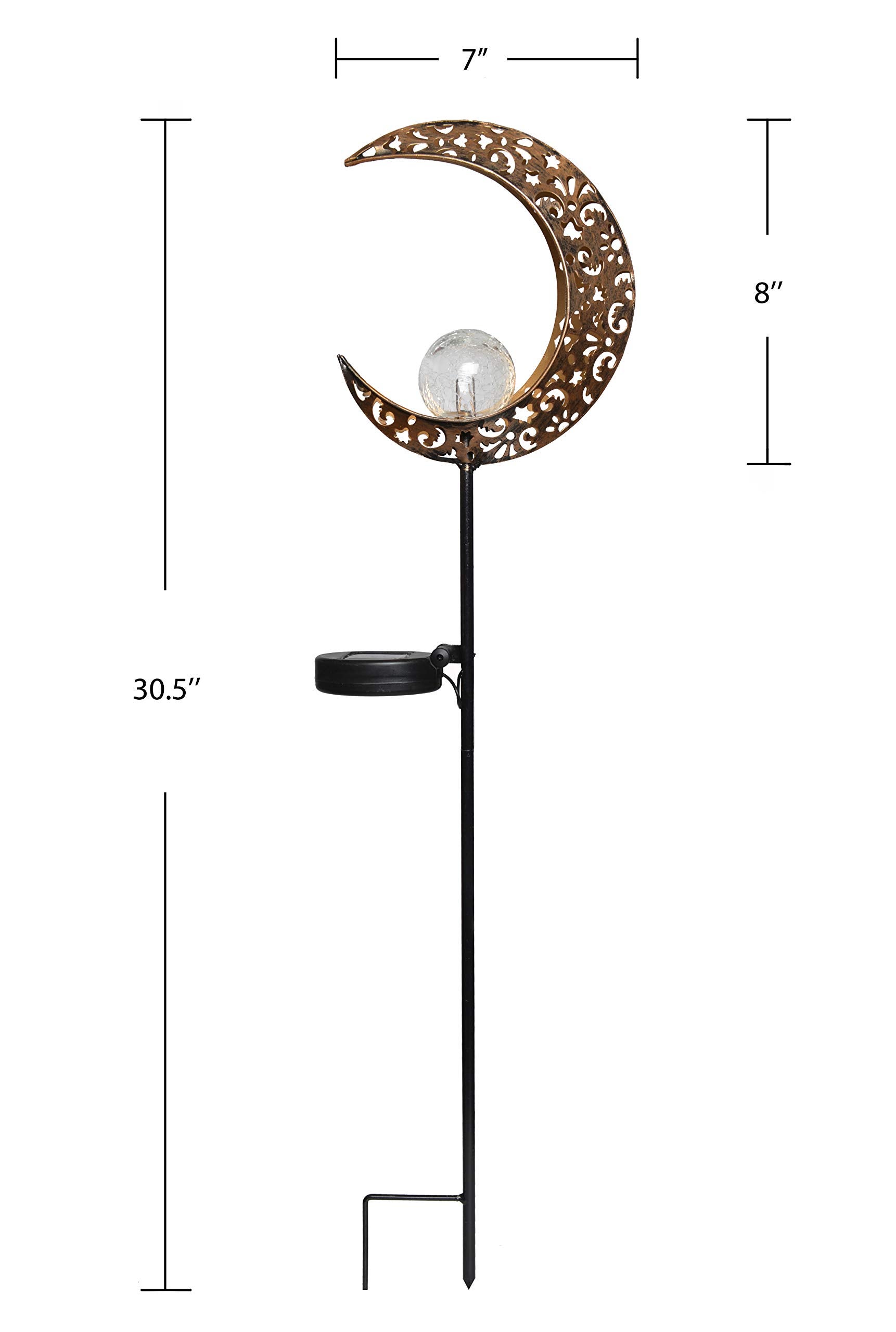 LQWELL Lampe Solaire Suspendue Pour Jardin - Lanterne Étanche Boules De Verre Craquelées, Lumière Blanche Chaude, Décoration Extérieure Magique