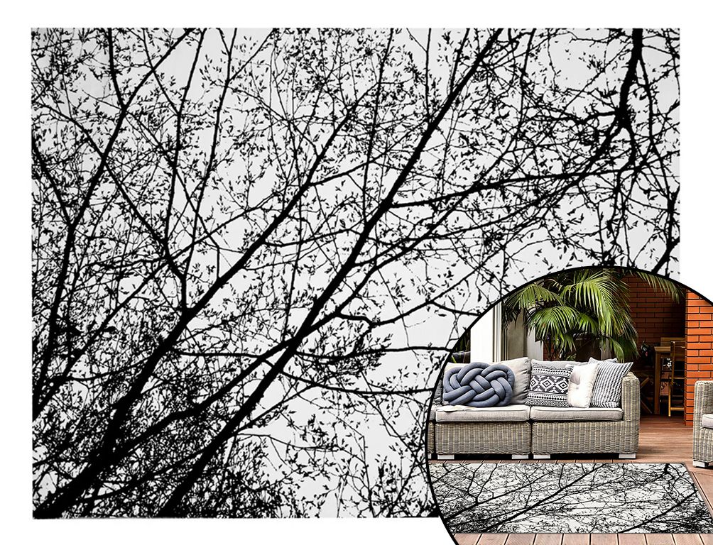 Tapis Tutumi Trees 140x200 Black White - 200x140x0,8cm | Leroy Merlin