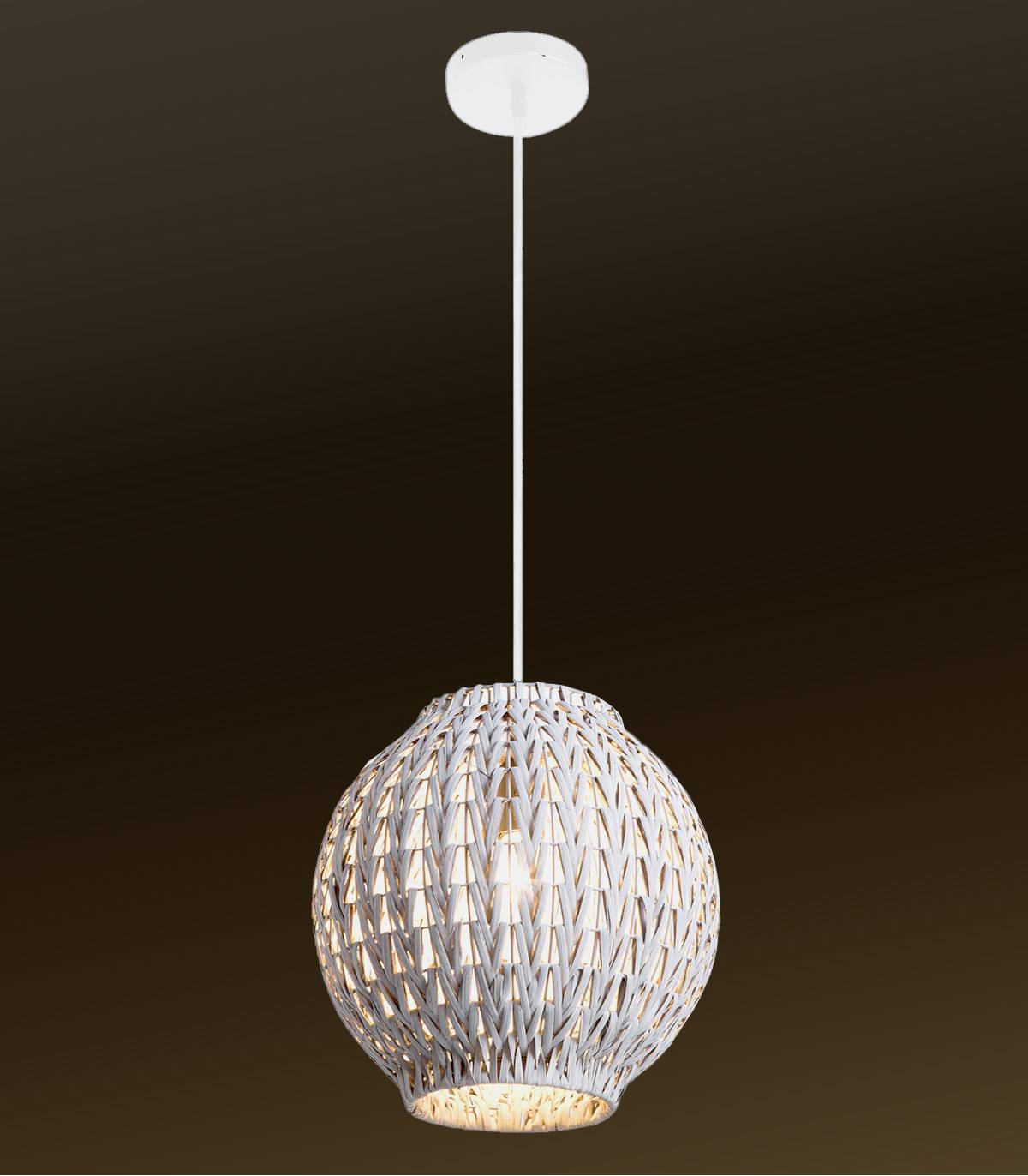 suspension tahia blanc, rotin, diam. 30 cm, - 2