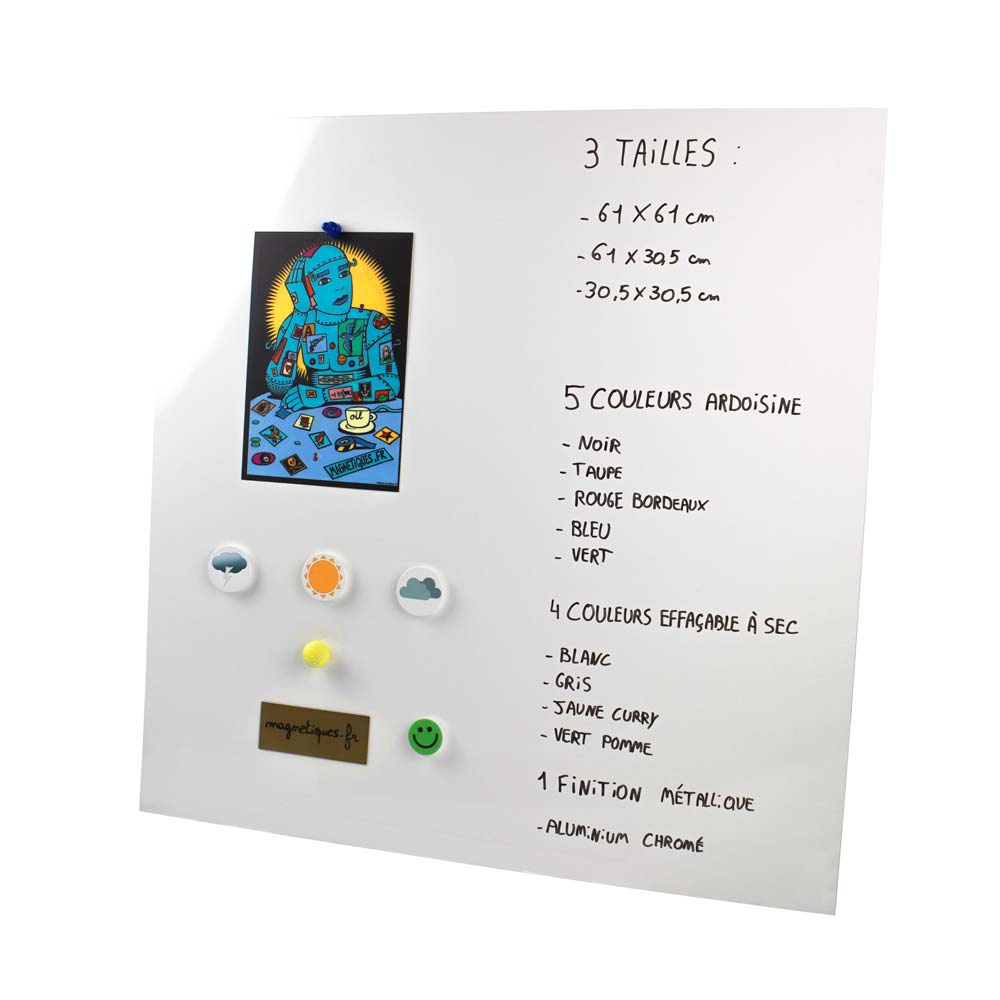 Plaque murale autocollante type tableau magnétique ardoise couleur Vert 61 X 30,5 Cm - 3