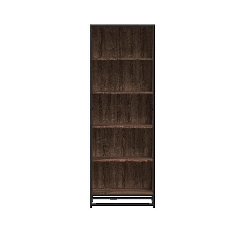 Biblioteczka vidaXL Drewno inżynieryjne i metal 5 przegrodzeń 60x35x170,5 cm brązowy