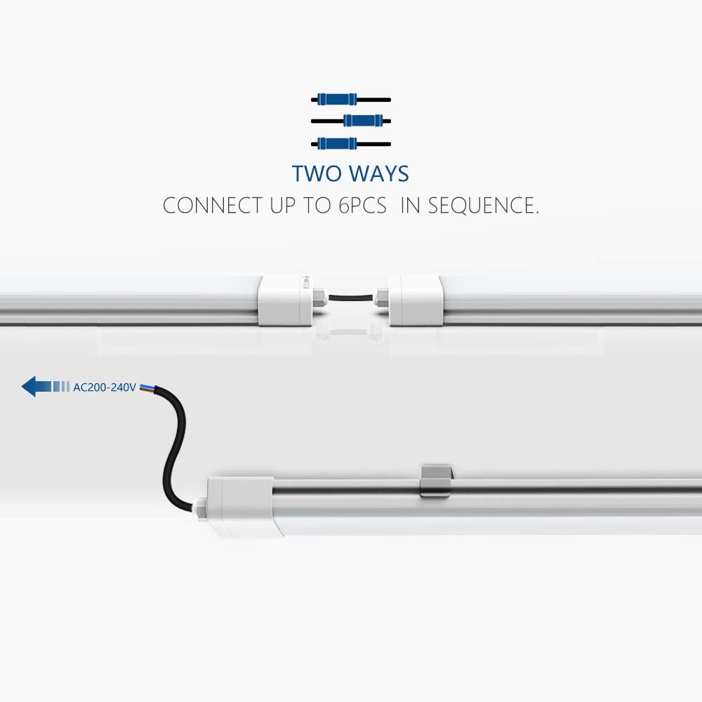 Neon LED 120cm Con Sensore Movimento - 4000LM, IP65, Per Cucina, Garage, Ufficio