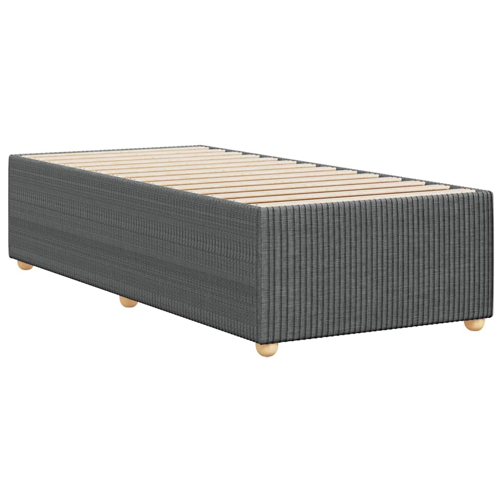 Cadre de lit sans matelas, tissu, gris foncé, pour la chambre, 100 × 200 cm - 6