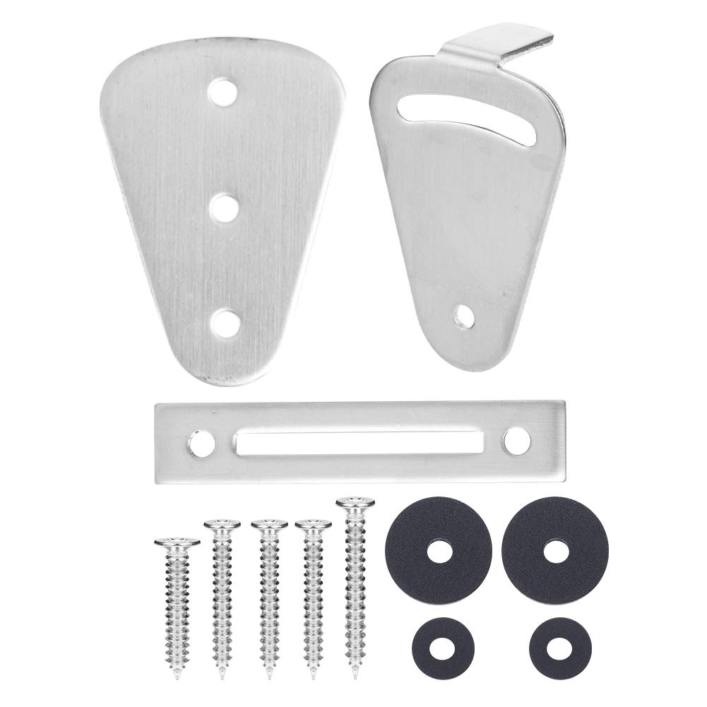 Set 2 Catene Per Serrature Porte In Acciaio Inox, Nera E Argentata, Lunghezza 180 Mm, Con Viti Incluse, Per Porte Finestre Armadi