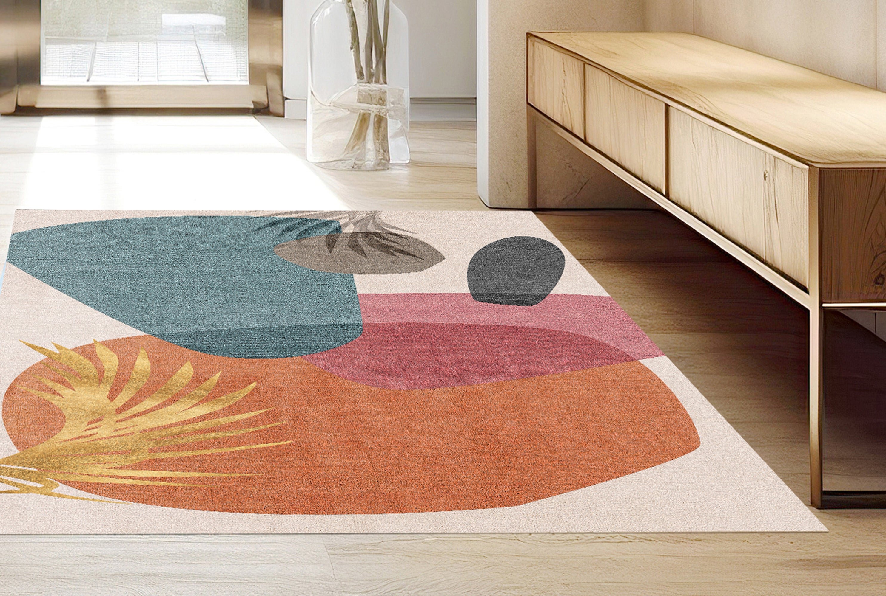 Alfombra de vinilo pal 200x266 cm - pvc antideslizante, vinilica para cocina o salón, lavable, estilo moderno