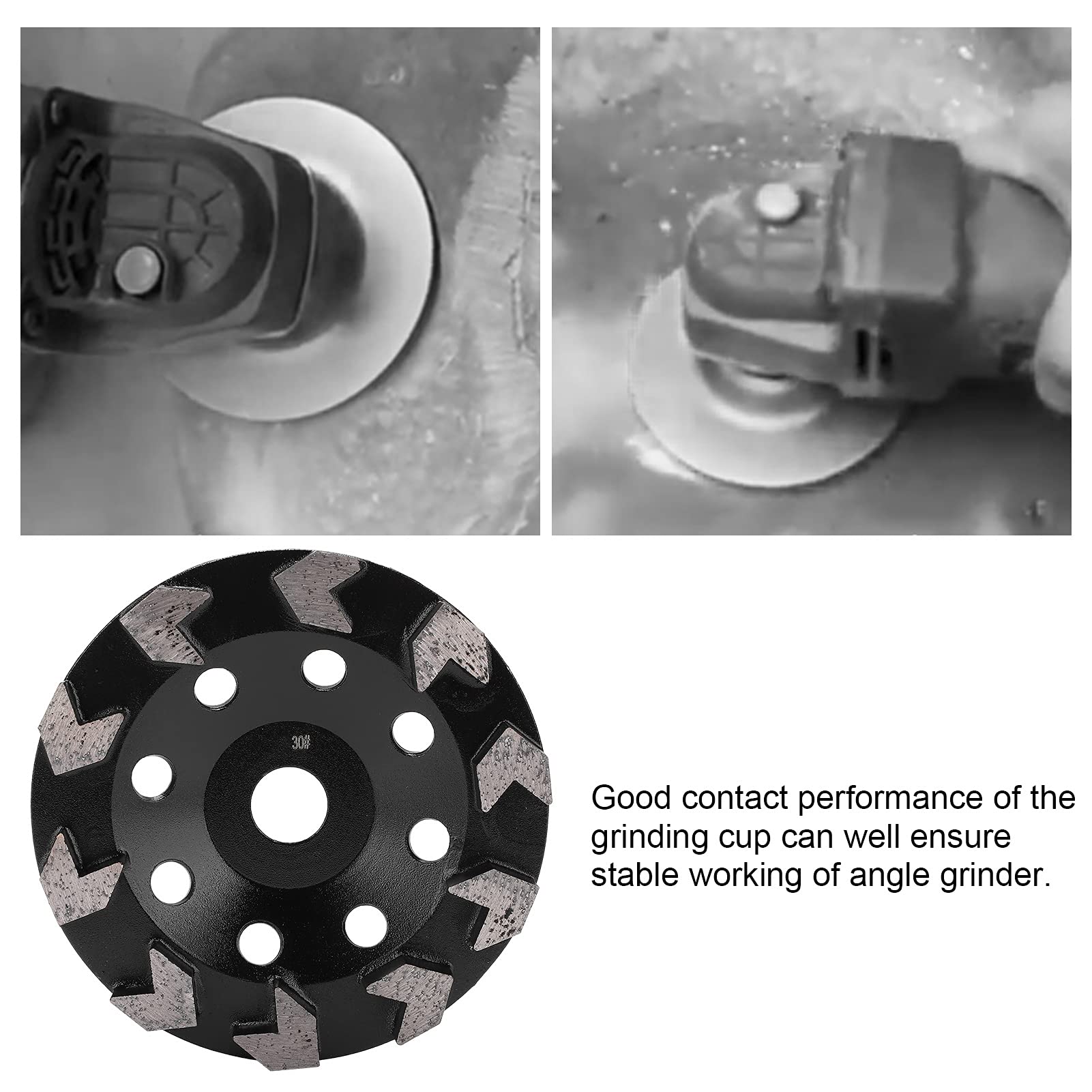 Meule diamantée 10 dents noires 150 mm 30 mailles Ponçage béton pierre ciment - 7