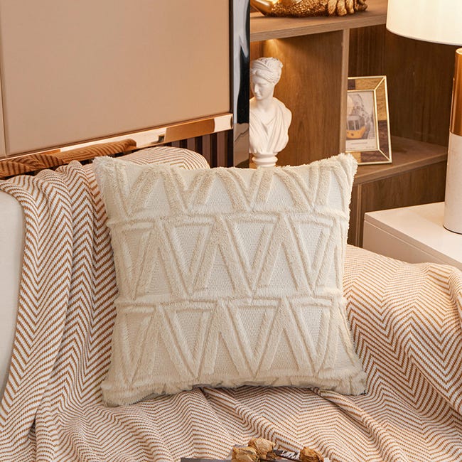 Zltegako Set di 4 federe per cuscini geometrici, 40 x 40 cm, decorative, gialle e nere