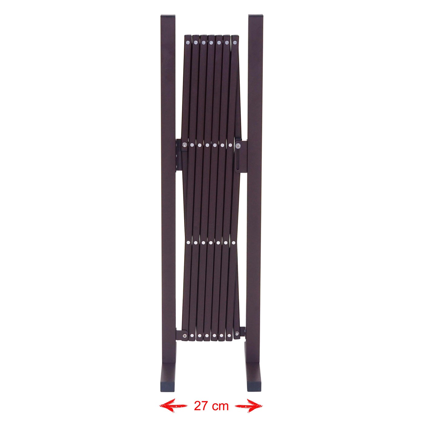 Grillage Randers, tuteur pour plantes, grille animaux télescopique, aluminium marron ~ 27-207cm - 4