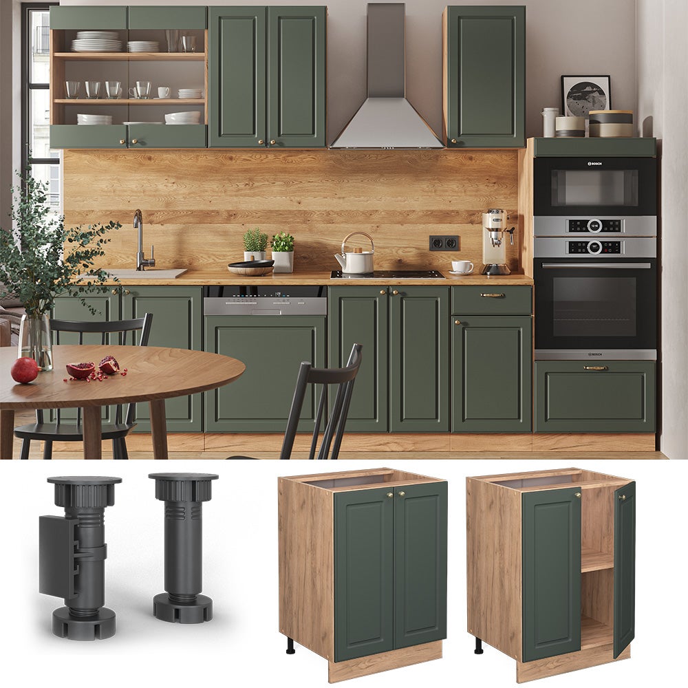 Vicco Meuble bas de cuisine Fame-Line, Vert Or Campagne, 60cm sans PT - 2
