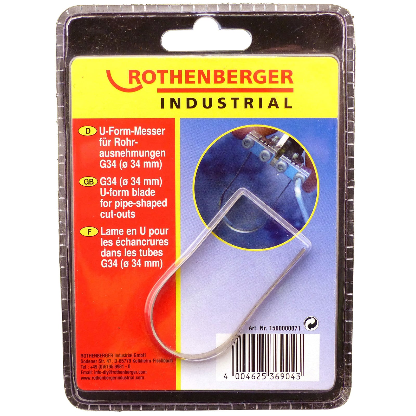 Rothenberger Industrial 1500000071 Schneidemesser für Rohre bis durchmesser 34mm, 1500000062