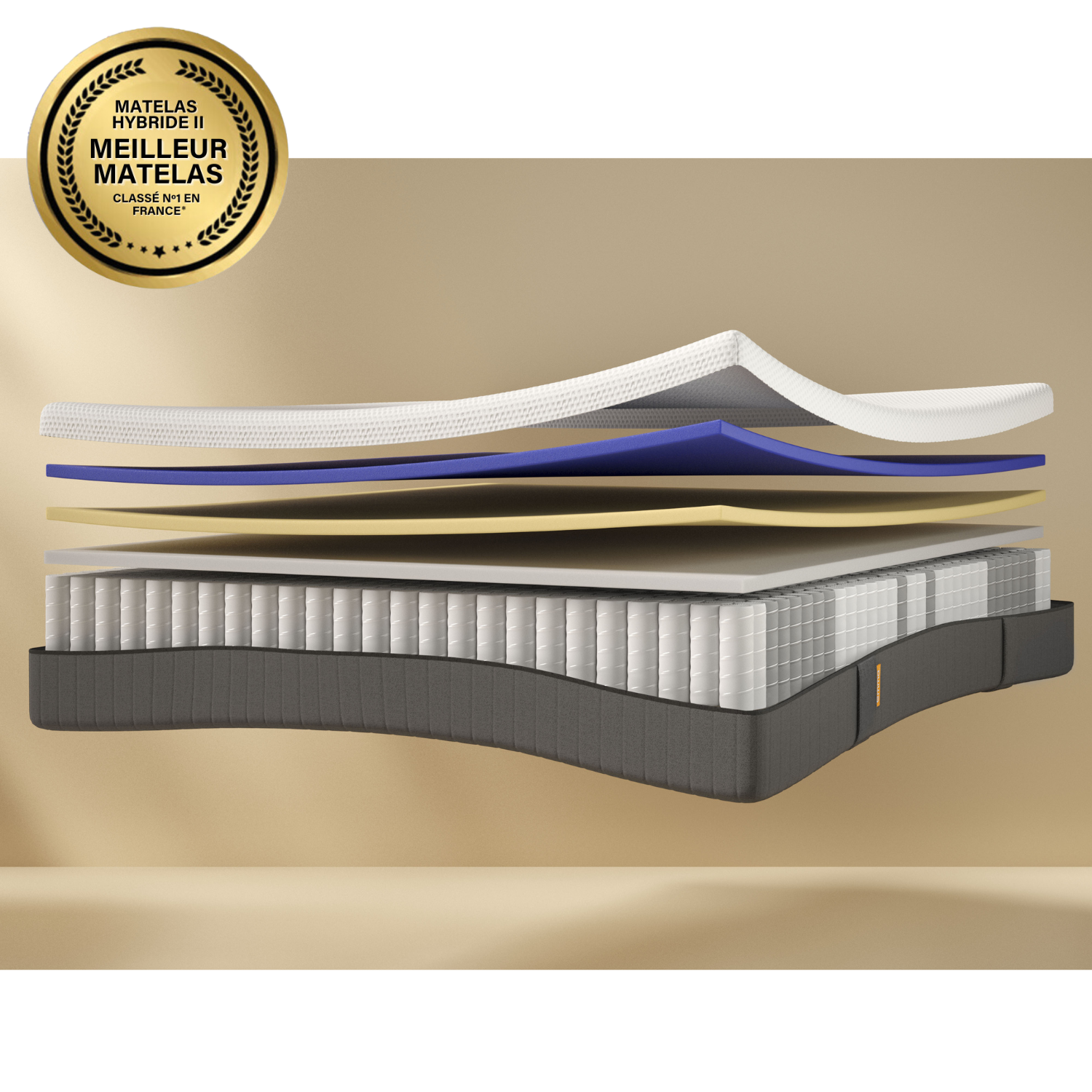 EMMA | Matelas Hybride II Plus 90x200 | Mémoire de Forme + Ressorts | Housse Plus Respirante | MEILLEUR CHOIX Emma | Dos Apaisé - 2