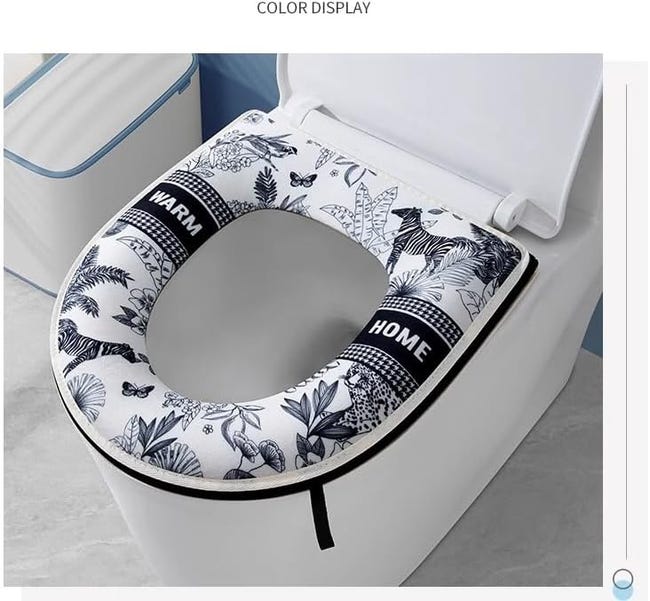 Siège de Toilette en Tissu Chaud Protection, Couvercle Toilette Siège Housse pour abattant WC, Housses de siège de Toilette lavables pour siège de Toilette Universel Siège de Toilette en Tissu Chaud Protection, Couvercle Toilette Siège Housse pour abattant WC, Housses de siège de Toilette lavables pour siège de Toilette Universel
