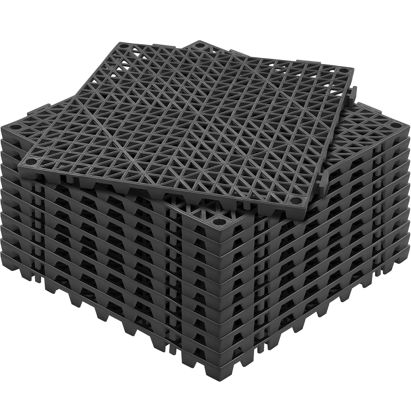 Płytki blokujące Zestaw 12 płytek podłogowych Drenaż Płytki podłogowe, płytki podłogowe 30 x 30 cm Zewnętrzne kwadratowe płytki podłogowe Patio VEVOR