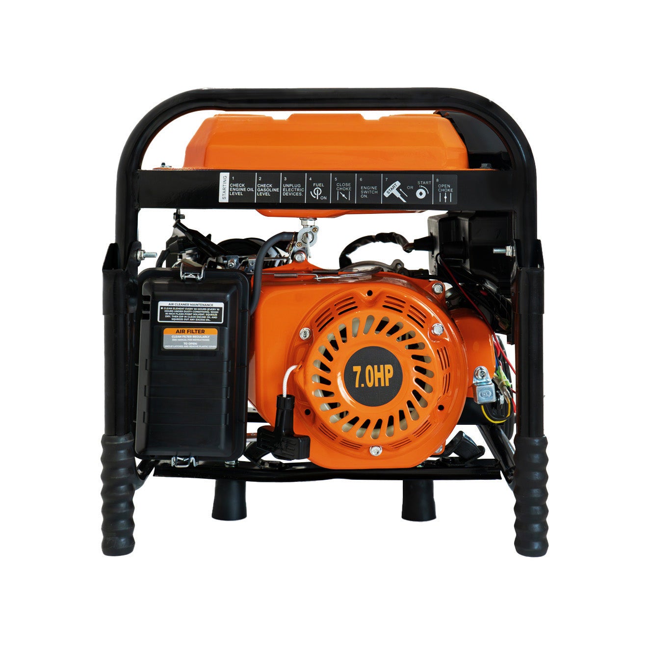 Générateur à Essence Portable Groupe Éléctrogène Genset Monophasé 3300w 7CV 12 L 4 Temps 210cc Sortie 230v AC 12v DC - 7