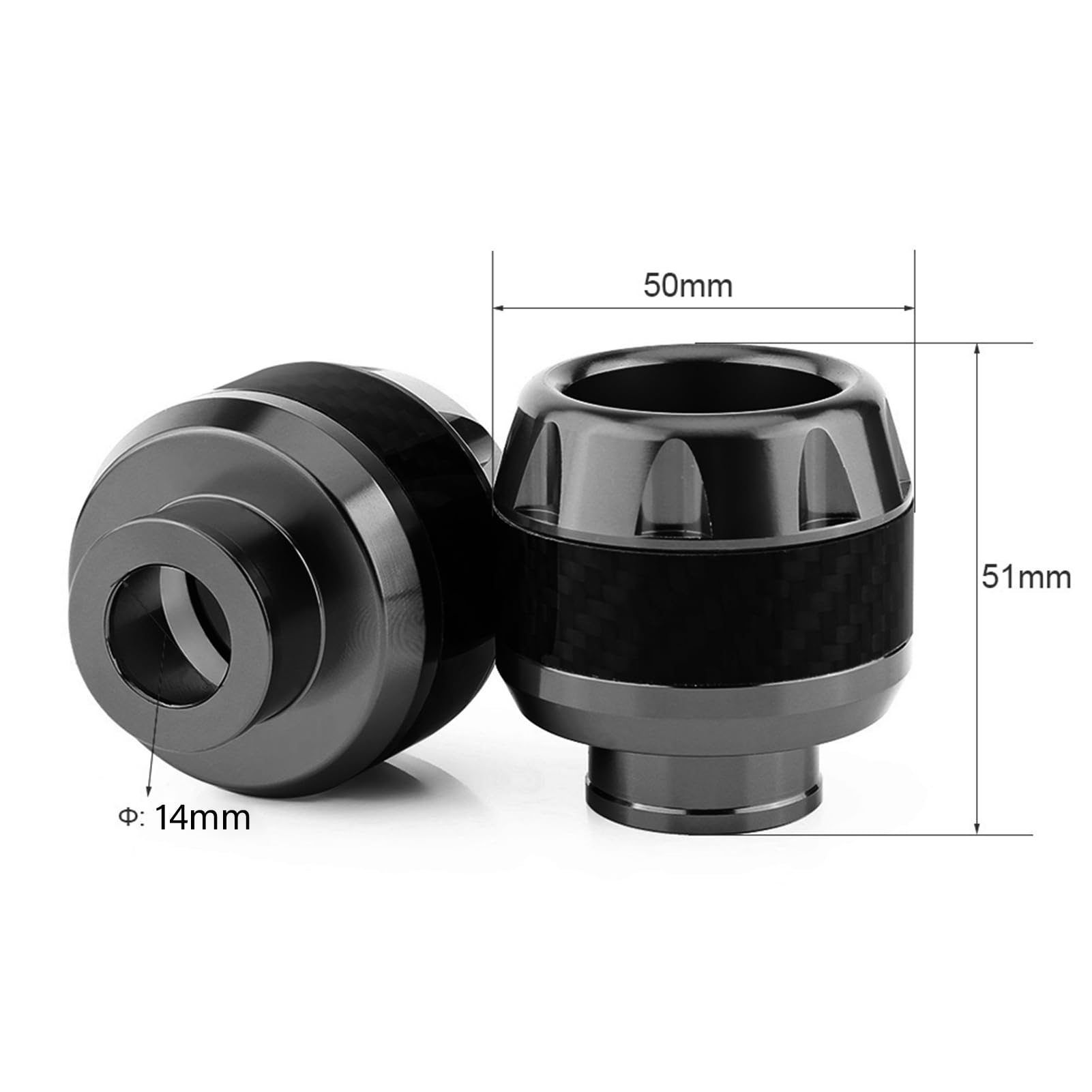 Slider Telaio Forcella Moto In Fibra Di Carbonio Qiilu - Protezione Antischiacciamento Rosso - Foto 10