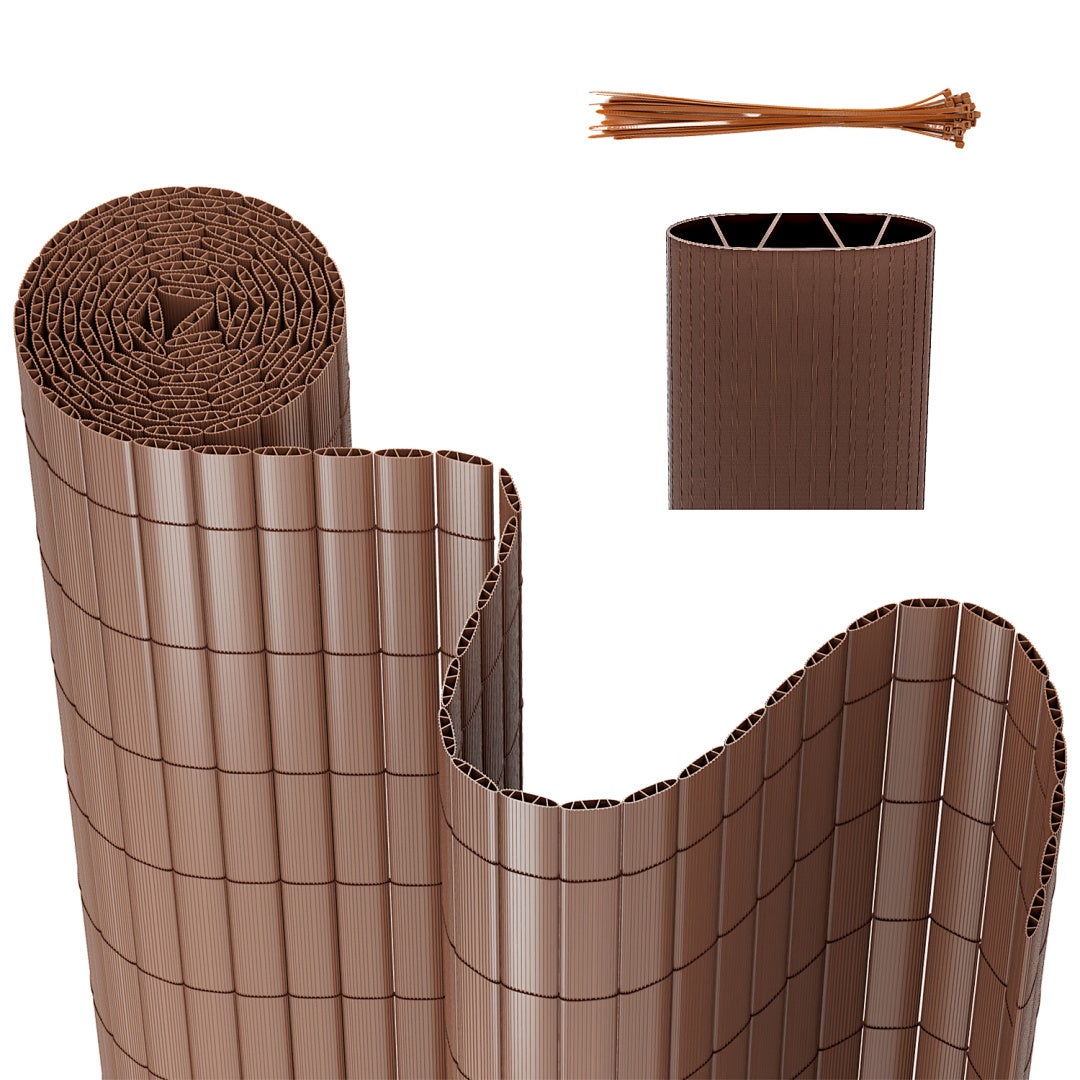 Mata PVC na ogród/balkon/taras, osłona i wiatrochron, 0,9 x 5 m, brązowy