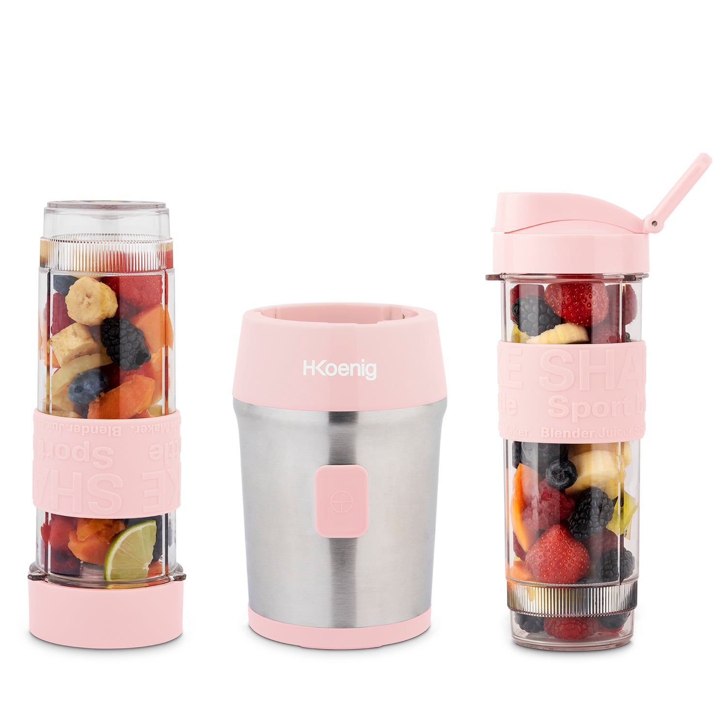 H.koenig Rosa Batidora De Vaso Portátil Hkoenig Smoo12 300W 570Ml - Imagen 2