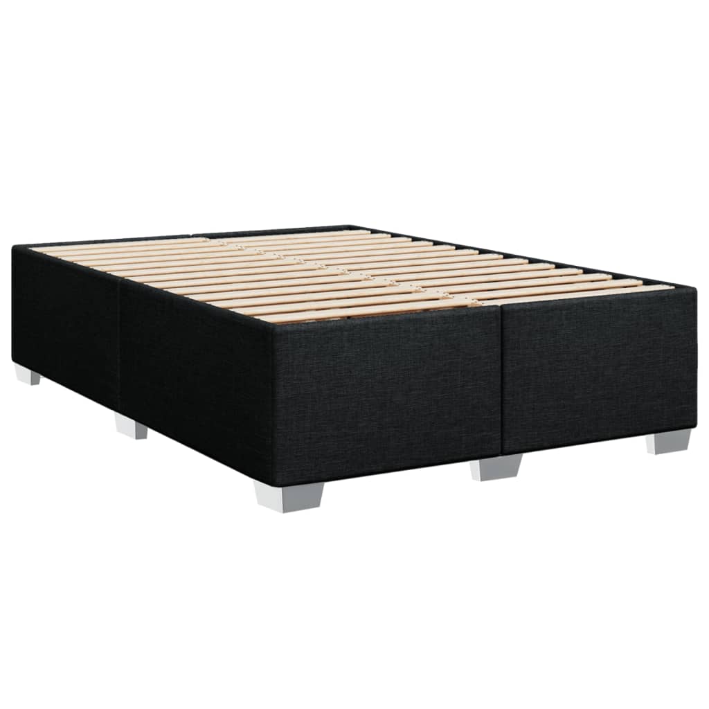 Cadre de lit sans matelas, tissu noir, pour la chambre, 160 × 200 cm - 3